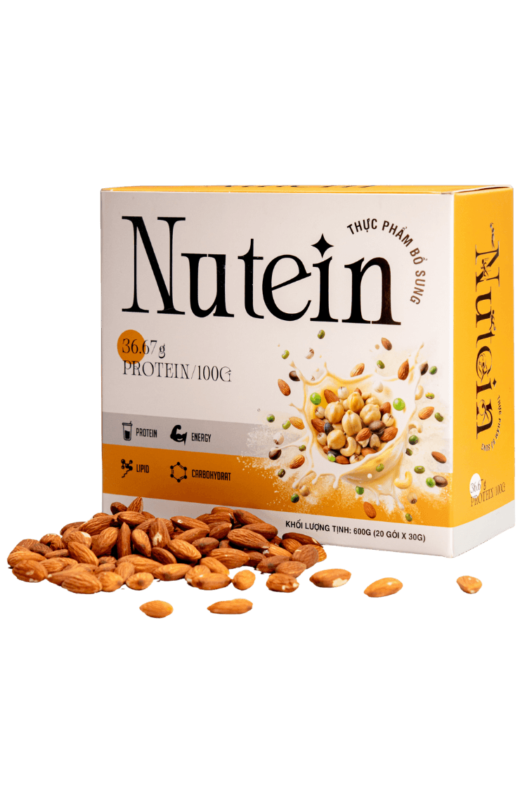 Hộp Nutein cùng hạt hạnh nhân